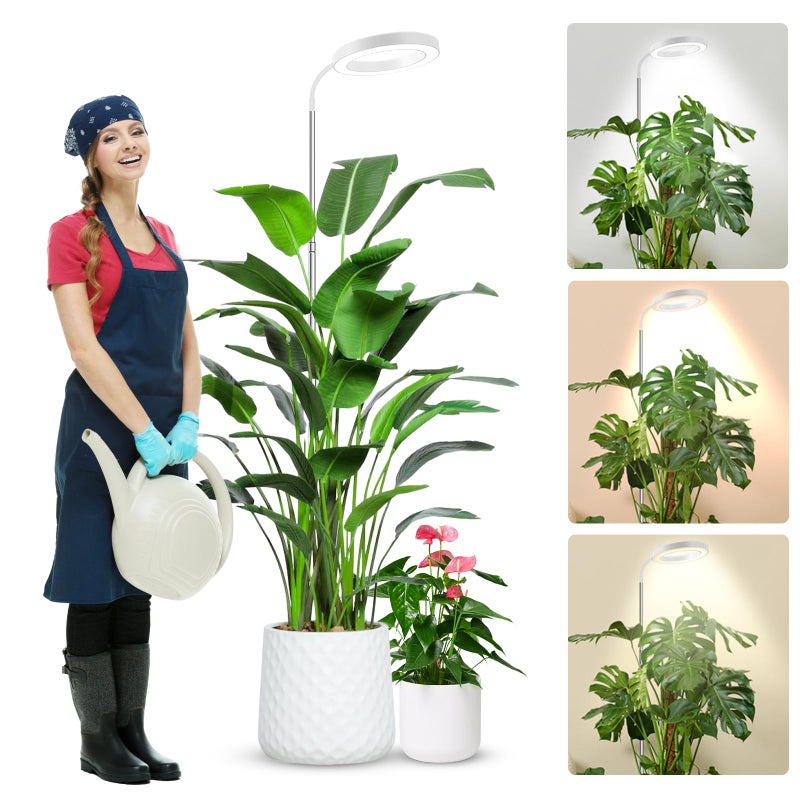 wolezek Grow Lights for Indoor Plants Full Spectrum, 80 LEDs 3 Colors Grow Light, 65in Large Plant Lights for Indoor Growing with 360Â°Gooseneck, 6/12/16H Timer, 5 Brightness, Height Adjustable, White - Image 1