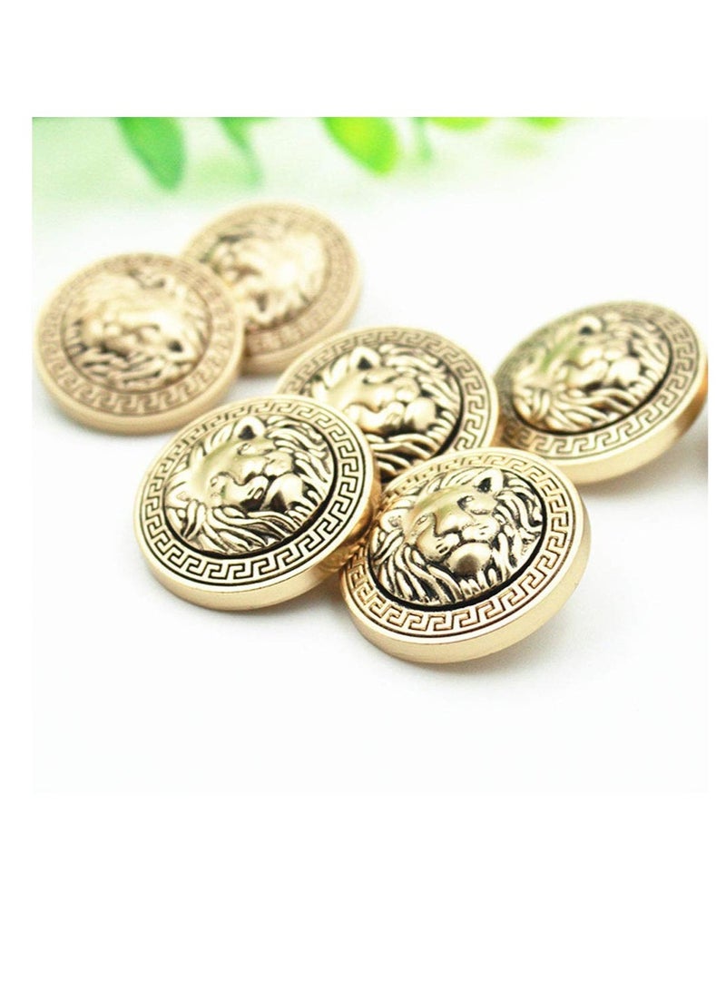 30 Pieces Lion Head Embossed Gold Blazer Buttons - 18mm Metal Sewing Buttons for Suits, Jackets, and Uniforms - Perfect for DIY Fashion Projects  - Image 2