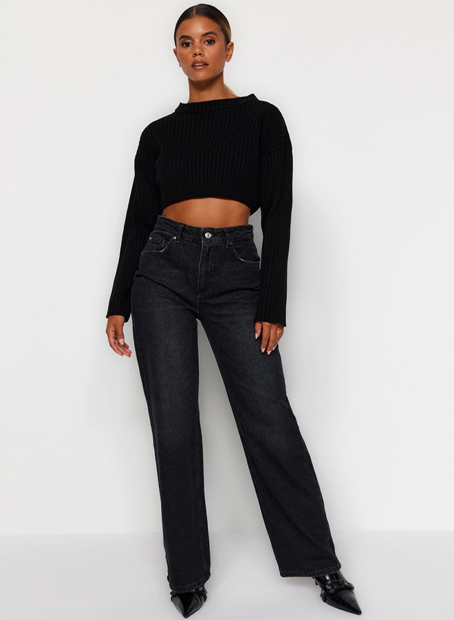 trendyol Black High Waist Wide Leg Wide Leg Jeans - Image 5