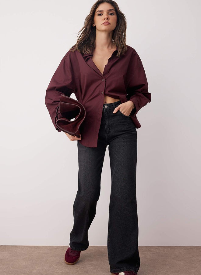 trendyol Black High Waist Wide Leg Wide Leg Jeans - Image 1