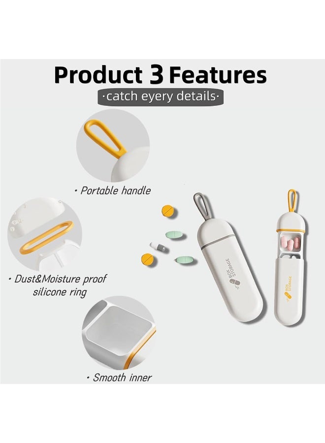 Three-Compartments Portable Pill Case Travel Moisture Proof Pill Box for Tablets Vitamins Cod Liver Oil Supplements and Medication,White. - Image 4