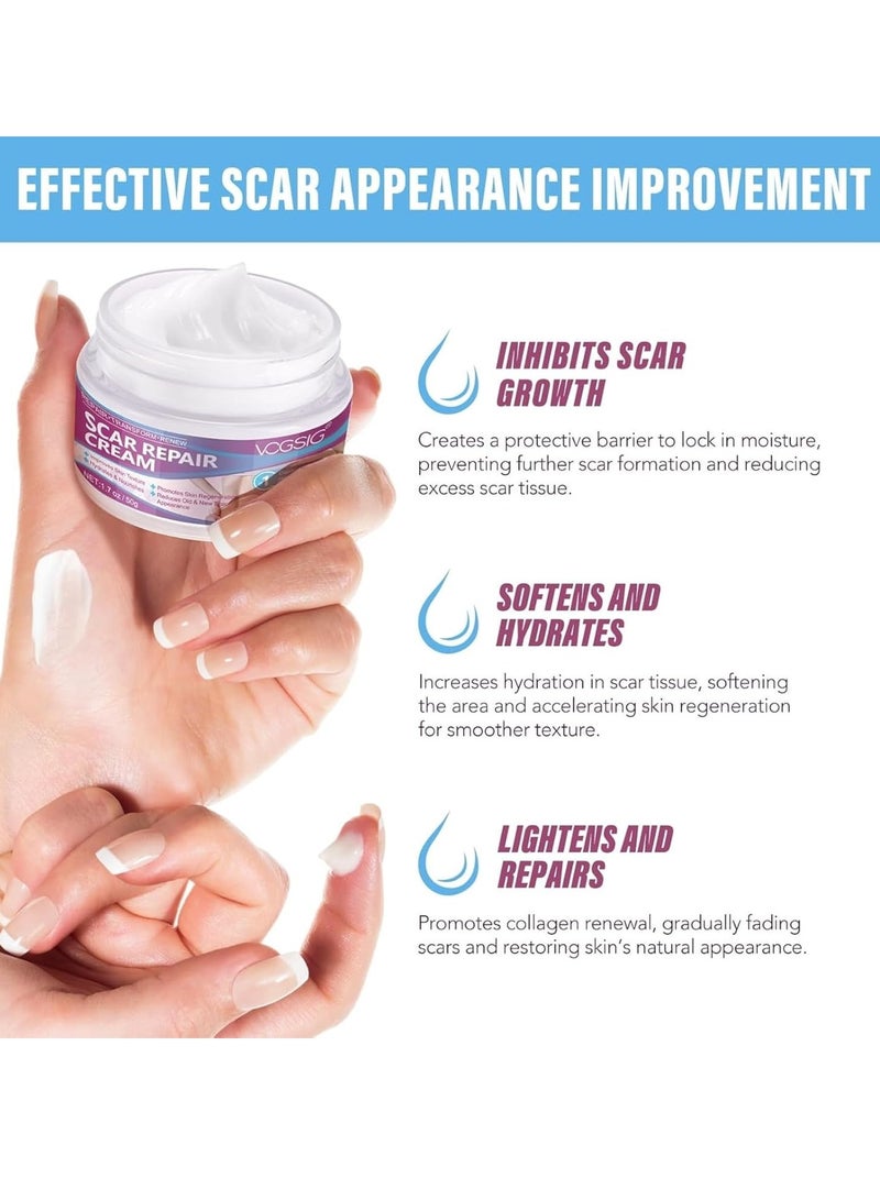 VOGSIG 50g Scar Removal Cream for Damaged Skin Surgery Scar Dead Skin Elimination Acne Scars Insect Bites and Pregnancy Lines Moisturizing and Skin Repair Reduce Scars and Mark Scar Repair Cream - Image 2