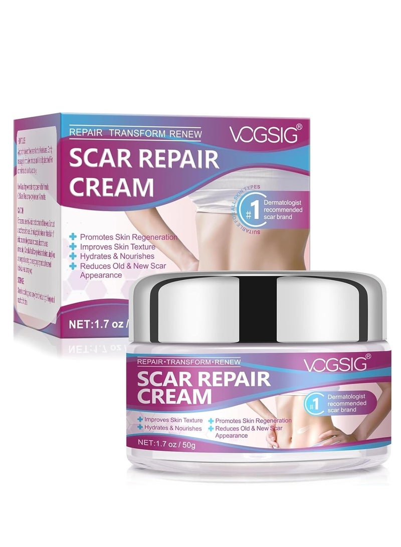 VOGSIG 50g Scar Removal Cream for Damaged Skin Surgery Scar Dead Skin Elimination Acne Scars Insect Bites and Pregnancy Lines Moisturizing and Skin Repair Reduce Scars and Mark Scar Repair Cream - Image 1