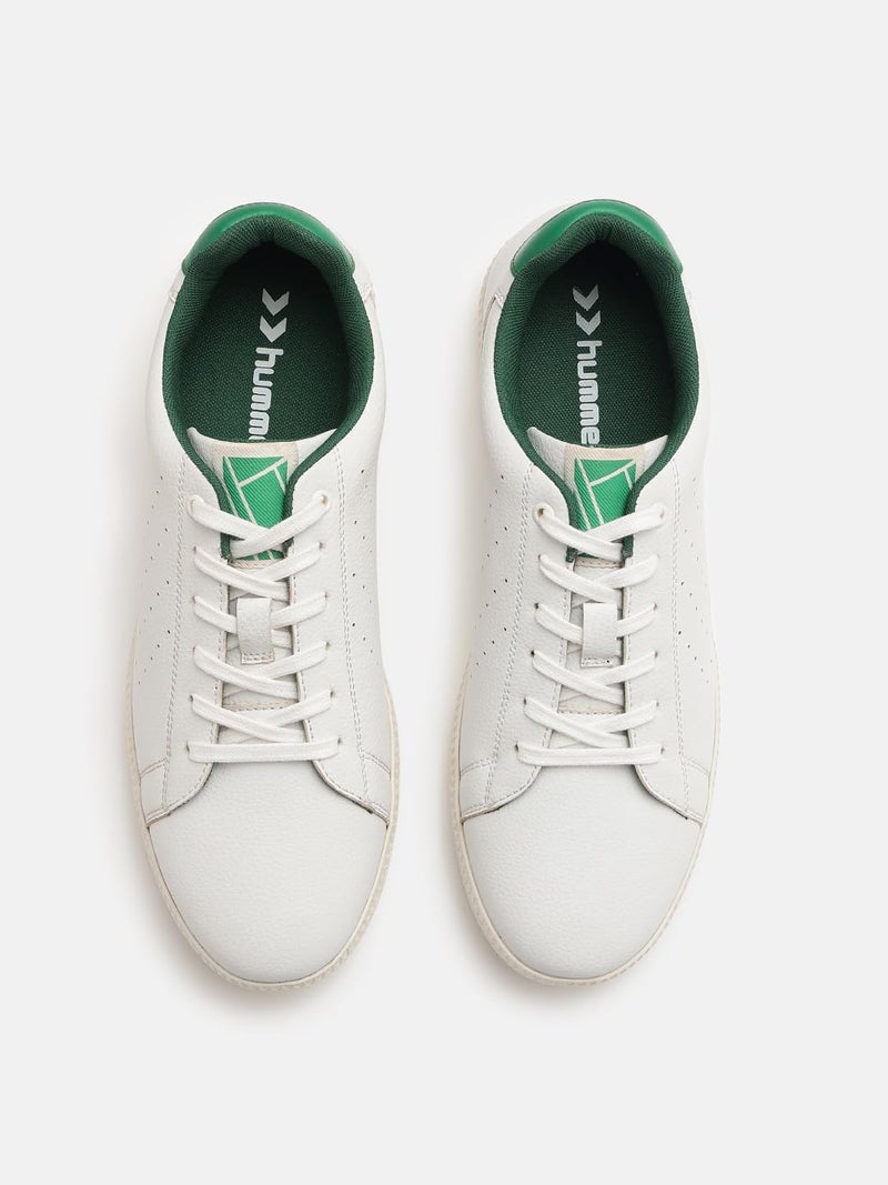 hummel Classic Pinnacle Casual Sneaker for Men Lightweight Breathable with Enhanced Comfort Cushioned Insole and Slip-Resistant Work and Play Casual Shoes-UK 10 White/Green - Image 2