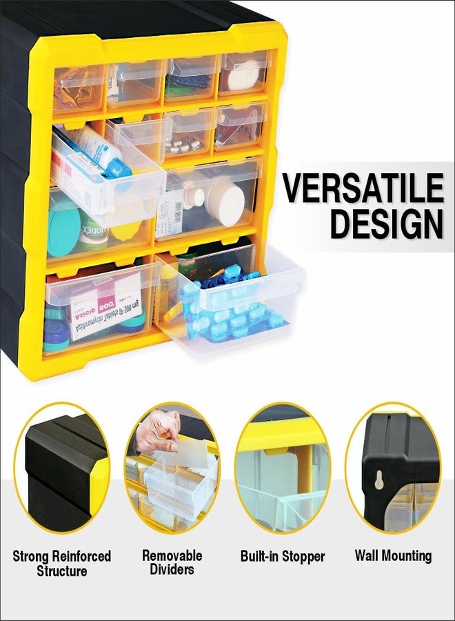 Alkon Plastics Component Organiser with Drawers (ACO12) | Small Parts Storage Jewellery Pharmacy Shop Medicine Nuts Screws Bolts DIY Clinic Hospital Mobile Shop |12 Drawers - Image 3