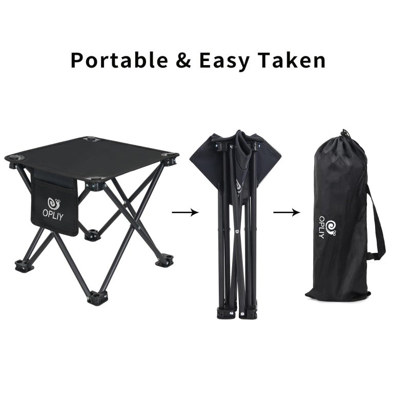 Opliy Camping Stool 2 Pack,13 Inch Portable Folding Stool for Outdoor Gardening and Beach Hiking Fishing,Foot Stool with Carry Bag (Black) - Image 4