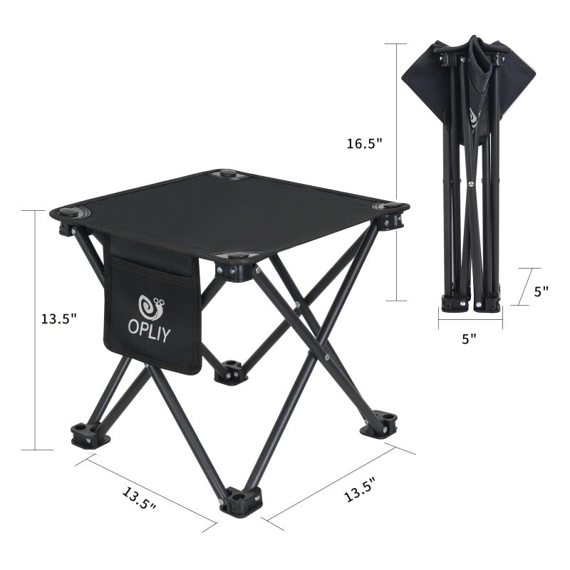 Opliy Camping Stool 2 Pack,13 Inch Portable Folding Stool for Outdoor Gardening and Beach Hiking Fishing,Foot Stool with Carry Bag (Black) - Image 3