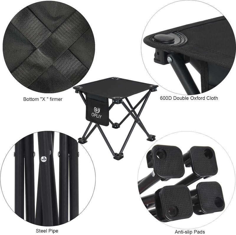 Opliy Camping Stool 2 Pack,13 Inch Portable Folding Stool for Outdoor Gardening and Beach Hiking Fishing,Foot Stool with Carry Bag (Black) - Image 5