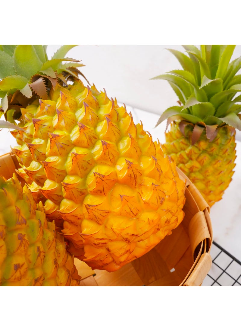 QIRMIZI QIRMIZI 2 Pack Artificial Pineapple -Simulated Fruit Decoration  Lifelike Fake Fruit Model  Perfect for Home Decor  Kitchen  Party & Photography Prop - Realistic & Eco-Friendly Yellow Meduim  - Image 3