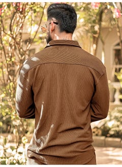 Maniac Mens Solid Brown Corduroy fabric Cargo  - Image 2