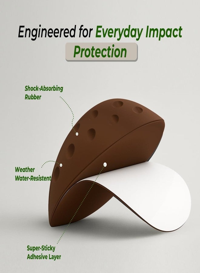 ALP Rubber Wall Protector Knob Cover - Self Adhesive Door Handle Bumper Guard - Protects Walls from Door Handles, Stops, Headboards, Refrigerator Doors (Brown, Pack of 16) - Image 3