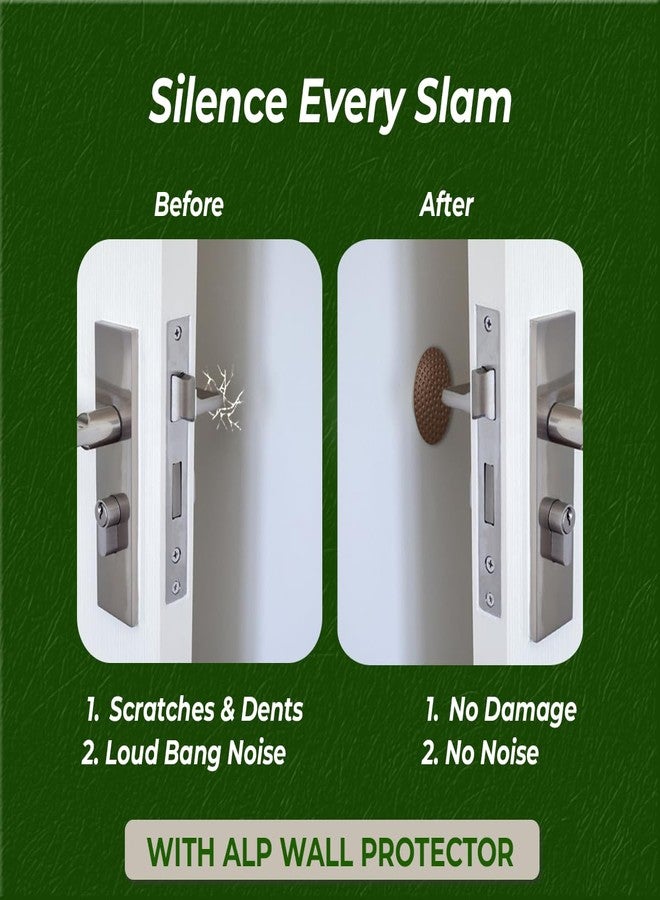 ALP Rubber Wall Protector Knob Cover - Self Adhesive Door Handle Bumper Guard - Protects Walls from Door Handles, Stops, Headboards, Refrigerator Doors (Brown, Pack of 16) - Image 4