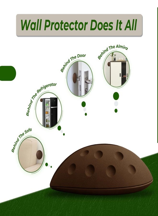 ALP Rubber Wall Protector Knob Cover - Self Adhesive Door Handle Bumper Guard - Protects Walls from Door Handles, Stops, Headboards, Refrigerator Doors (Brown, Pack of 16) - Image 5
