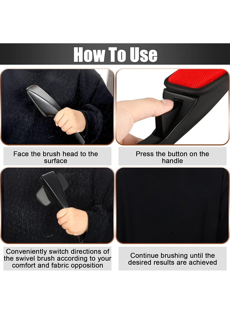 Lint removal brush, a cleaning tool for clothes and fabrics, a pet hair removal brush featuring a multi-directional rotating pop-out head - Image 2