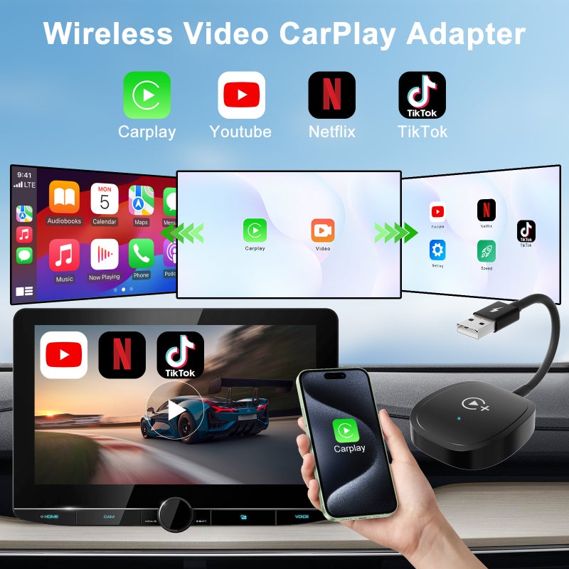 Application Of Apple Original Car Wired To Wireless Carplay Video Intelligent Aibox Box Car Adapter - Image 3