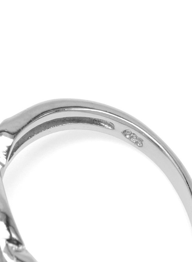 Silvershake 7mm Genuine Round Arizona American Turquoise White Gold Plated 925 Sterling Silver Casual Solitaire Ring Jewelry for Women Size 9 - Image 4