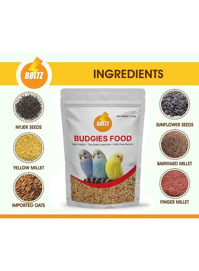 Boltze Bird Food For Budgies - 2400Gm, Natural & Healthy Premium Mix Seeds For Budgies, Daily Bird Budgies Food Seeds, All Birdslife Stages For Everyday Feeding (Mix Seed, 2400Gm) - Image 3