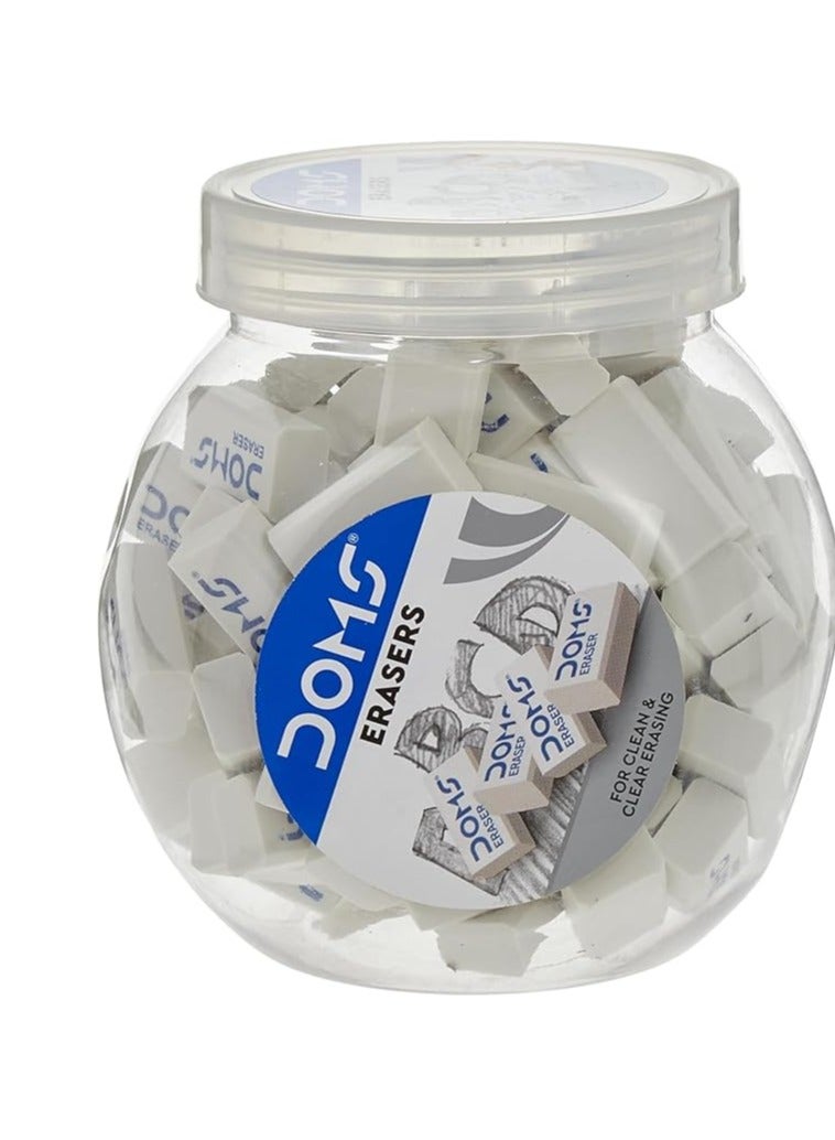 DOMS 100-Pieces White Eraser Set - Image 1