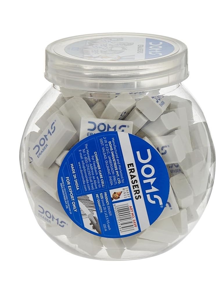 DOMS 100-Pieces White Eraser Set - Image 2