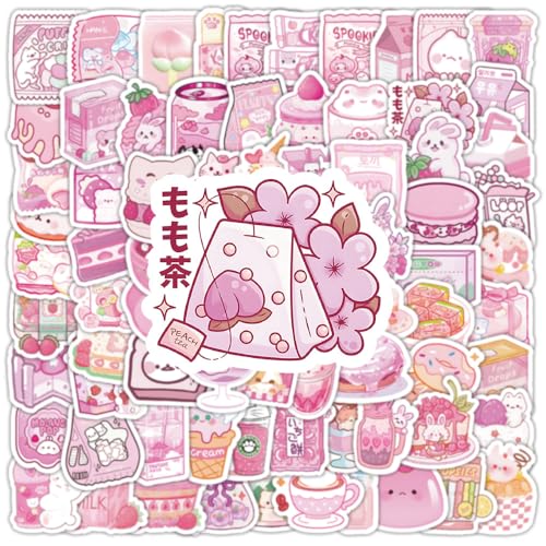 ZJSXINDI 100pcs Cute Small Stickers Set Kawaii,Cardstock Stickers Decorative Masking Stickers Planner Stickers for Personalize (Pink Foods) - Image 4