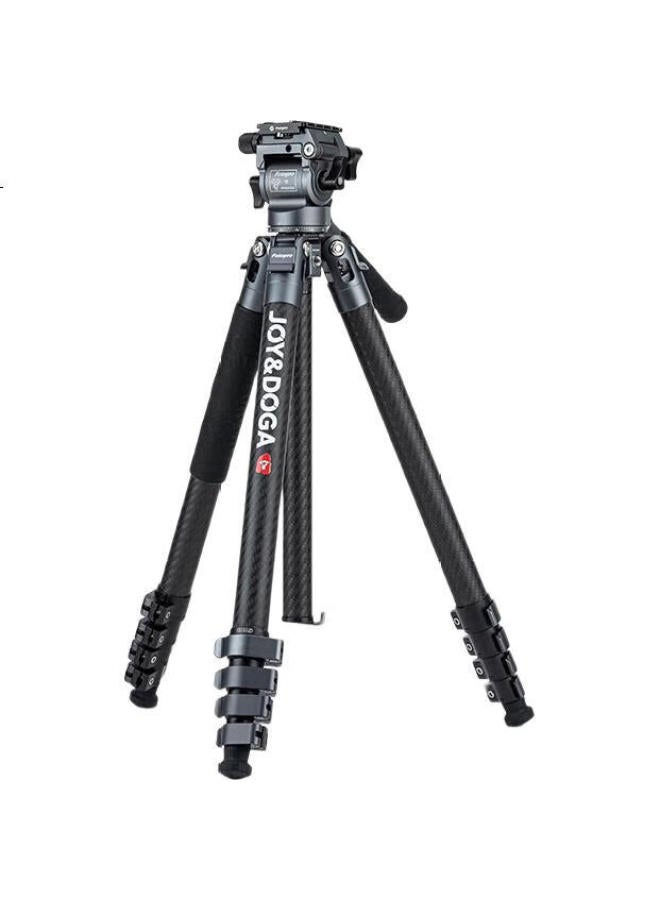 Fotopro & Joy Collaboration, Flying One, Horizontal And Vertical Shooting Hydraulic Head, Carbon Fiber Camera Mirrorless Photography And Videography Tripod, Original Carbon Gray, Includes Phone Clamp - Image 2