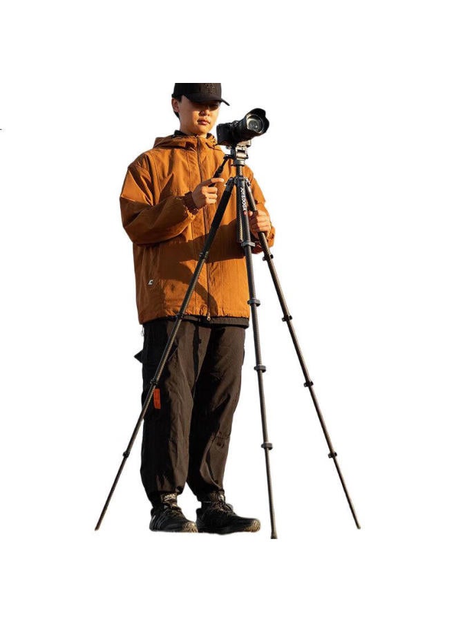 Fotopro & Joy Collaboration, Flying One, Horizontal And Vertical Shooting Hydraulic Head, Carbon Fiber Camera Mirrorless Photography And Videography Tripod, Original Carbon Gray, Includes Phone Clamp - Image 3