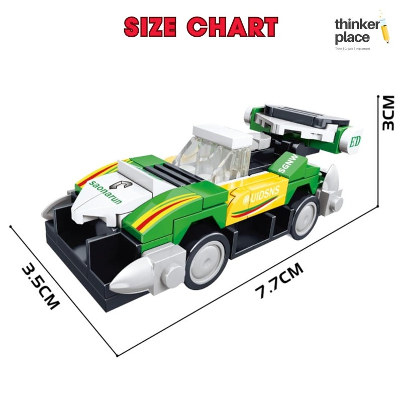 ThinkerPlace 8-in-1 Super Racing Car Flash Star (99 Pieces) | Learn About Speed | Building Block Set for Kids Age 6+ | STEM Educational Toy | Build, Collect & Create Robot | Science & Learning Toy - Image 5