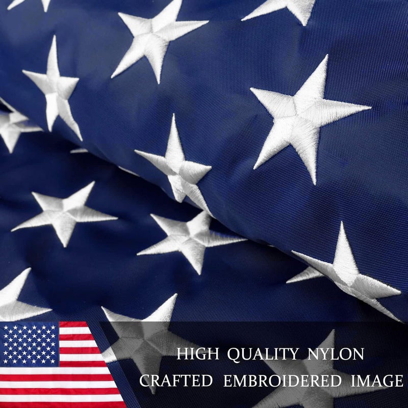 JPorton American Flag 3x5ft Long Lasting for Outside, Heavy Duty Nylon, Embroidered Stars, Brass Grommets, Perfect for Outdoor US Flags Show Your Patriotism - Image 5