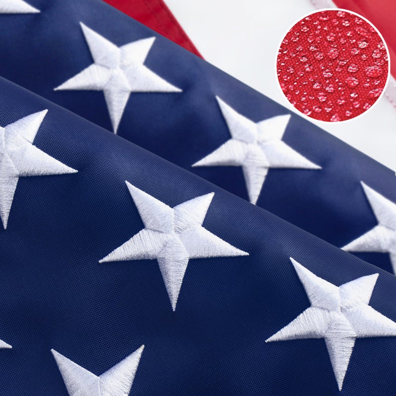 JPorton American Flag 3x5ft Long Lasting for Outside, Heavy Duty Nylon, Embroidered Stars, Brass Grommets, Perfect for Outdoor US Flags Show Your Patriotism - Image 1