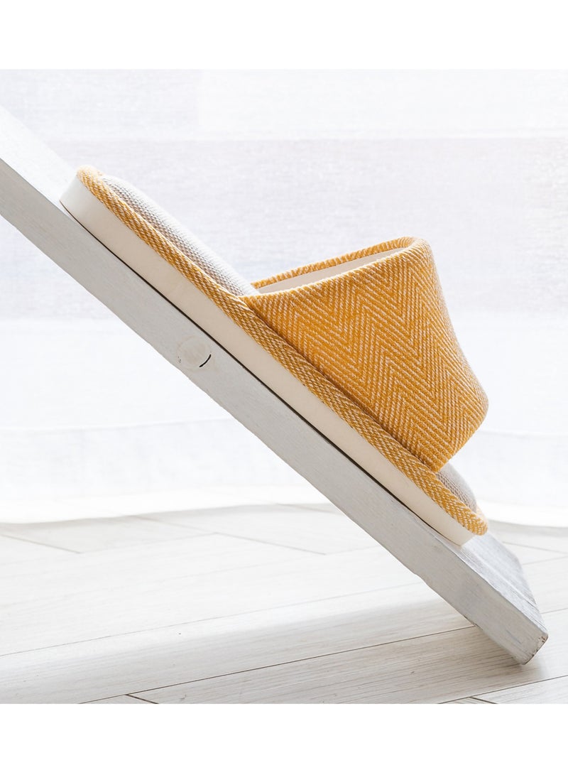 VIDSID House Slippers Linen Women's Open Toe Slide Slipper(Yellow EU 40/41) - Image 5