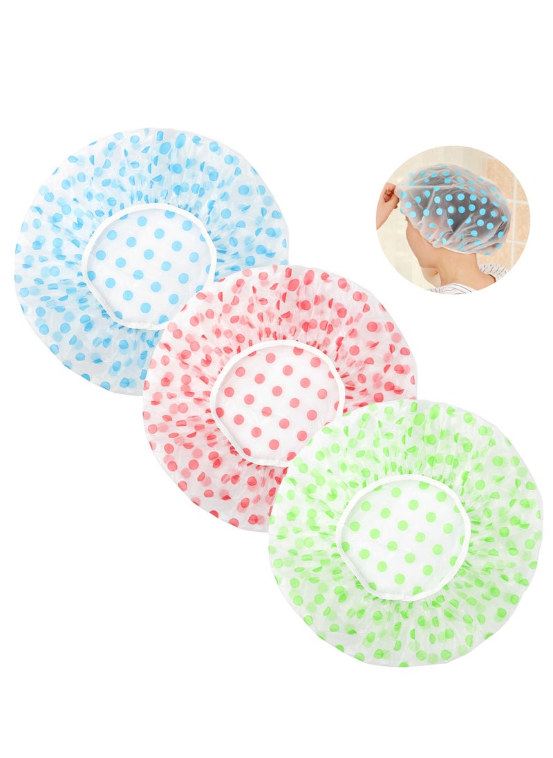 Generic Shower Caps,6 Pieces Waterproof Plastic Caps,Reusable Shower Caps,Elastic Band Bath Hair Hat for Women Ladies Spa Salon.  - Image 3
