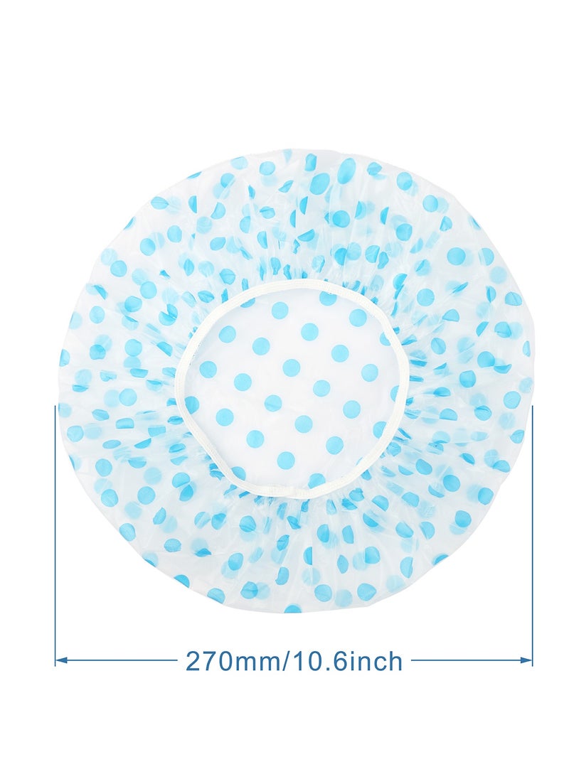 Generic Shower Caps,6 Pieces Waterproof Plastic Caps,Reusable Shower Caps,Elastic Band Bath Hair Hat for Women Ladies Spa Salon.  - Image 4