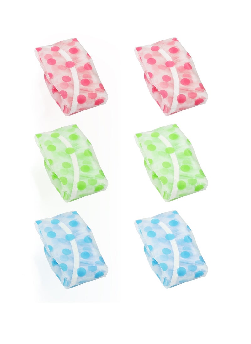 Generic Shower Caps,6 Pieces Waterproof Plastic Caps,Reusable Shower Caps,Elastic Band Bath Hair Hat for Women Ladies Spa Salon.  - Image 2