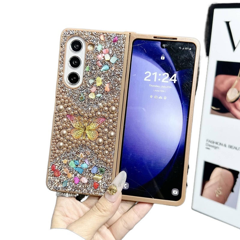 Protective Case | Gold | TPU | Lanyard | Scratch Resistant | Shockproof Cover for Samsung Galaxy Z Fold 7 - Image 1
