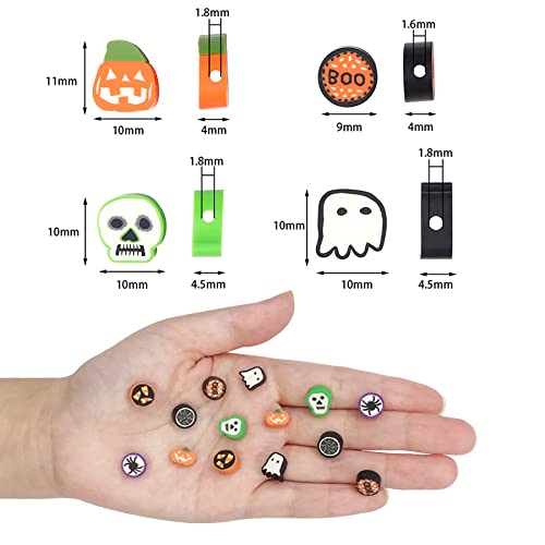 PEVOGON 100 Pcs Halloween Polymer Clay Beads Heishi Spacer Beads Supplies for DIY Bracelet Earring Necklace Jewelry Making - Image 2