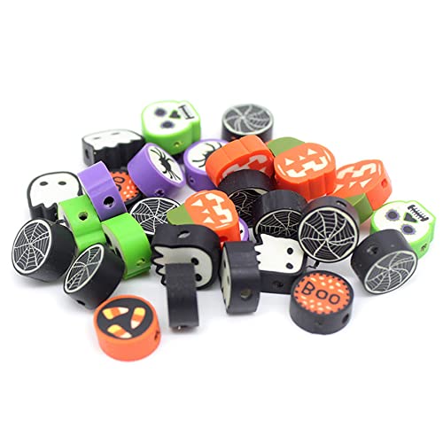 PEVOGON 100 Pcs Halloween Polymer Clay Beads Heishi Spacer Beads Supplies for DIY Bracelet Earring Necklace Jewelry Making - Image 4
