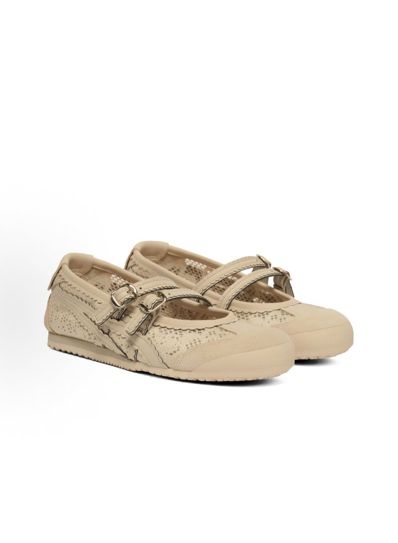 Onitsuka Tiger Mexico 66 TGRS Women’s Ballet Flats - Lace Khaki | Comfortable & Stylish Casual Mary Jane Shoes - Image 2