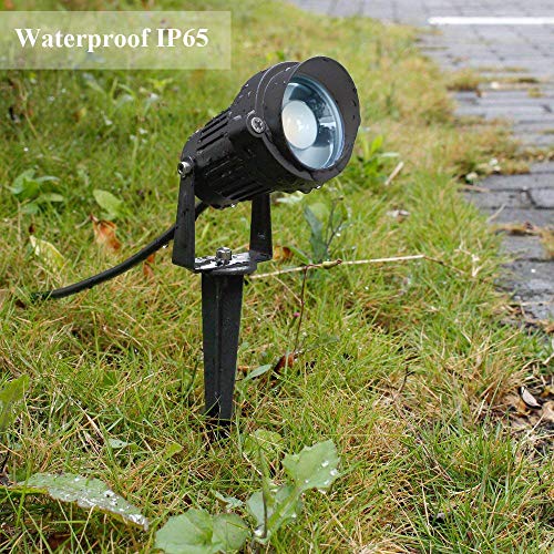 ALEDECO 8Pack 5W Low Voltage Landscape Lights with Connectors Outdoor Lighting 24V AC/DC Focusing Lens LED Landscape Spotlights,600LM Warm White Waterproof Outdoor Garden Yard Lights - Image 2