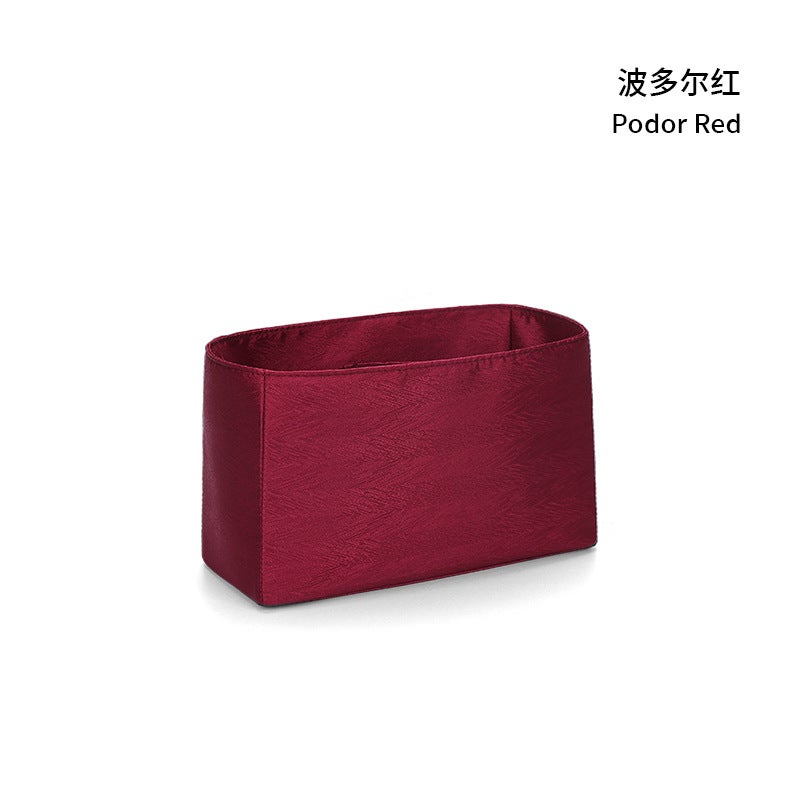 Kelly Satin Inner Liner Cosmetic Bag Bordeaux Red