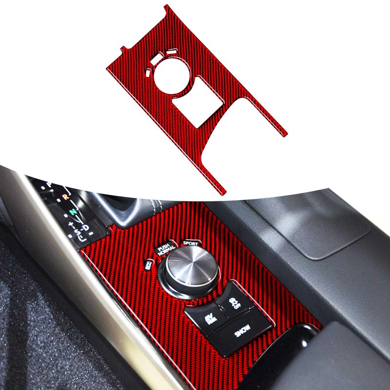Bilisin Compatible with Lexus Carbon Fiber Center Console Gear Shift Panel Frame Trim Cover DecorationCar Interior Accessories for Lexus IS250 2014 2015 IS300 20162020 IS350 20142020 Red