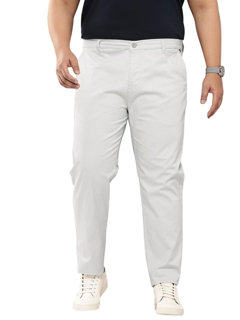 Thomas Scott Men Plus Size Pure Cotton Chinos Trousers(TSB095A_Grey_40) - Image 1