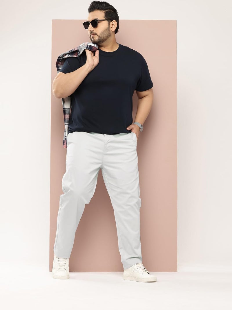 Thomas Scott Men Plus Size Pure Cotton Chinos Trousers(TSB095A_Grey_40) - Image 4
