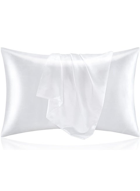 كيس وساده ساتان للشعر و البشره سنوز، 48*70 سم، وايت