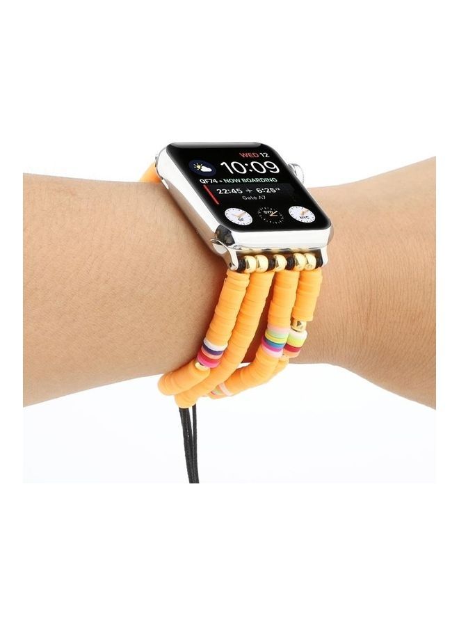 NIBEMINENT Ethnic Replacement Watchband for Apple Watch Series 1/2/3/4/5/6/7/SE 38/40/41mm Yellow - Image 4