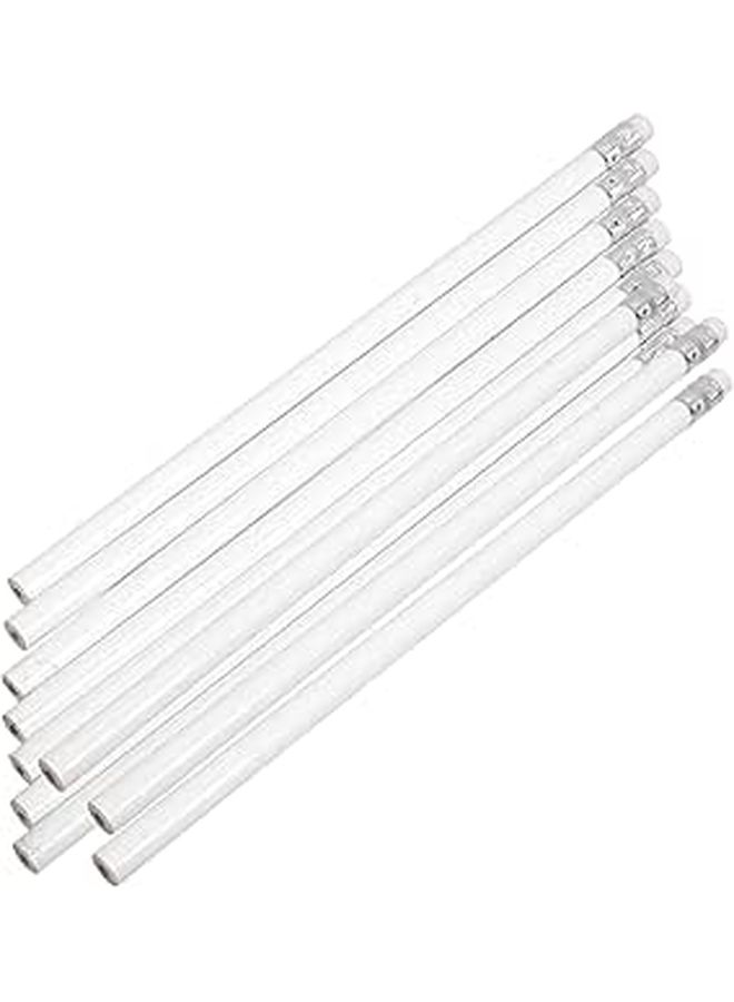 10 White Mechanical Carpenter Pencils with Eraser Adjustable Marking Tools for Construction - Image 1
