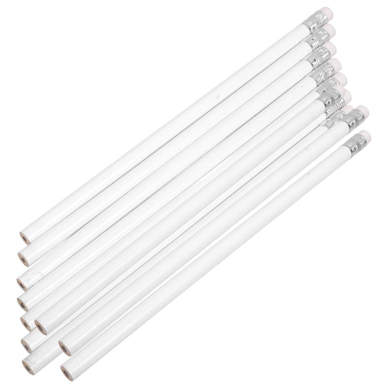 10 White Mechanical Carpenter Pencils with Eraser Adjustable Marking Tools for Construction - Image 2