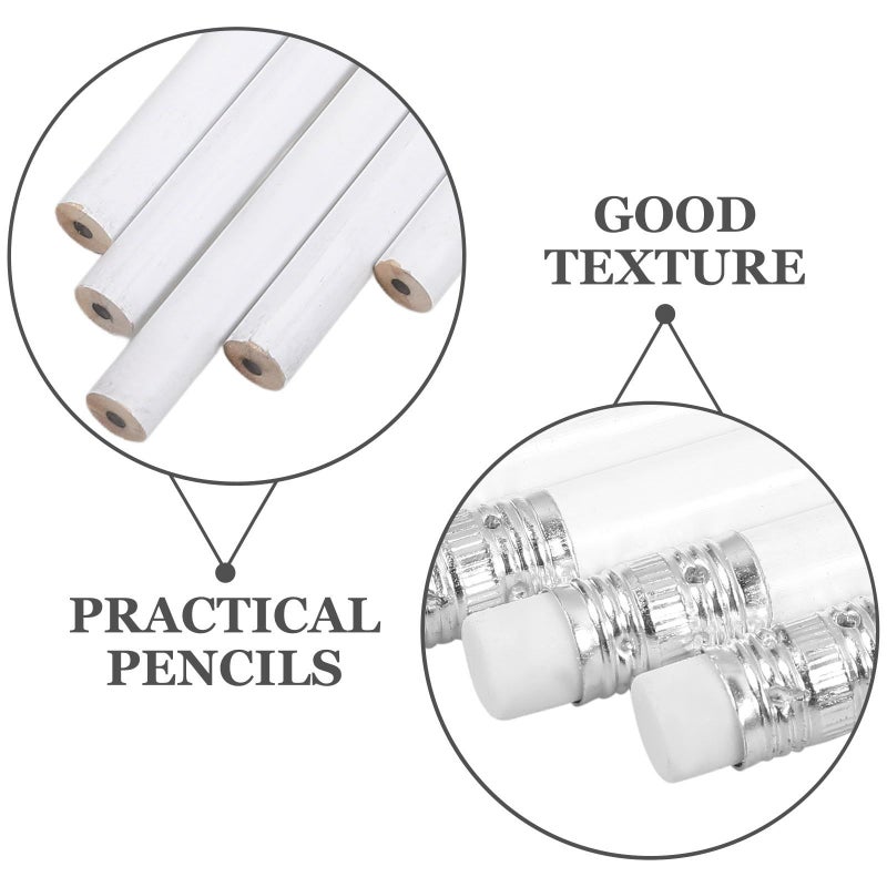 10 White Mechanical Carpenter Pencils with Eraser Adjustable Marking Tools for Construction - Image 4