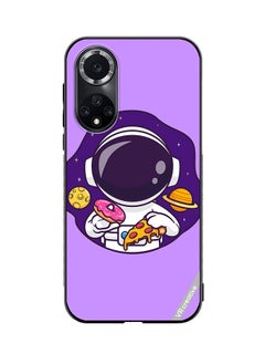 Protective Case Cover For Huawei Nova 9 Pro Cute Astronaut Eating Donut And Pizza Design Multicolour