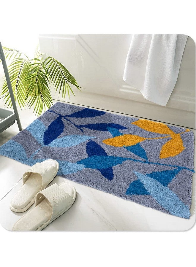 AAZEEM حصيرة استحمام AAZEEM لمدخل الحمام حصيرة باب ناعمة / سجادة شرفة فندق للأرضية المنزلية حصيرة مضادة للانزلاق لحمام الأرضيات المنزلية حصيرة دخول قطنية بتصميم تجريدي 40x60 سم (أزرق فاتح) مستطيلة - Image 1