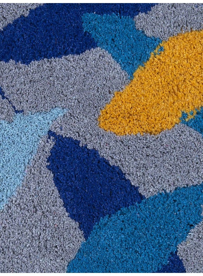 AAZEEM حصيرة استحمام AAZEEM لمدخل الحمام حصيرة باب ناعمة / سجادة شرفة فندق للأرضية المنزلية حصيرة مضادة للانزلاق لحمام الأرضيات المنزلية حصيرة دخول قطنية بتصميم تجريدي 40x60 سم (أزرق فاتح) مستطيلة - Image 3